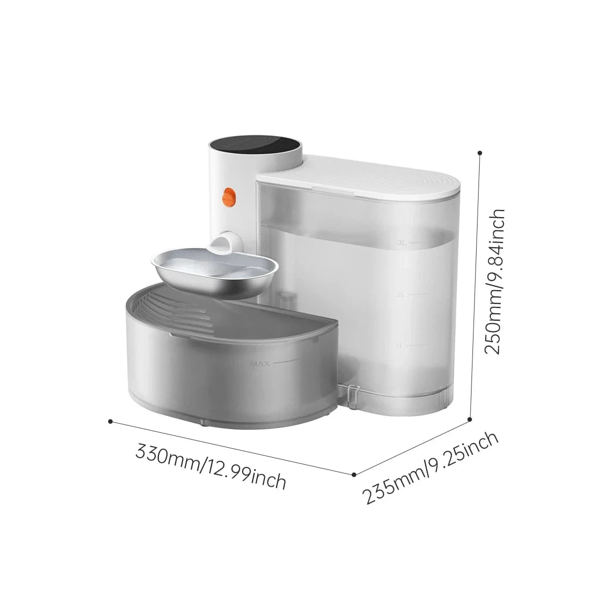 TechnuPet Smart Cat Water Fountain white / 3L Stainless Steel Smart Pet Water Bowl