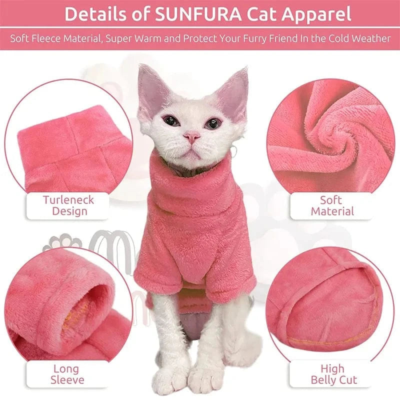 TechnuPet Cat Sweaters Turtleneck Sphynx Cat Sweater