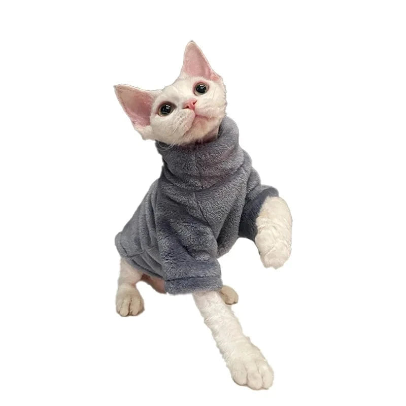 TechnuPet Cat Sweaters GRAY / XS（old） Turtleneck Sphynx Cat Sweater