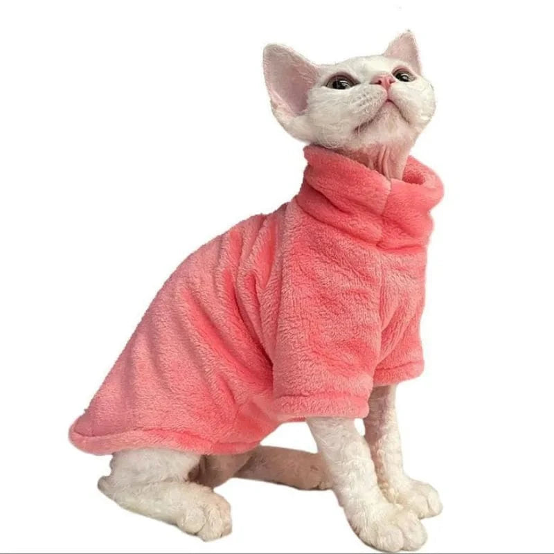 TechnuPet Cat Sweaters Pink / XS（old） Turtleneck Sphynx Cat Sweater