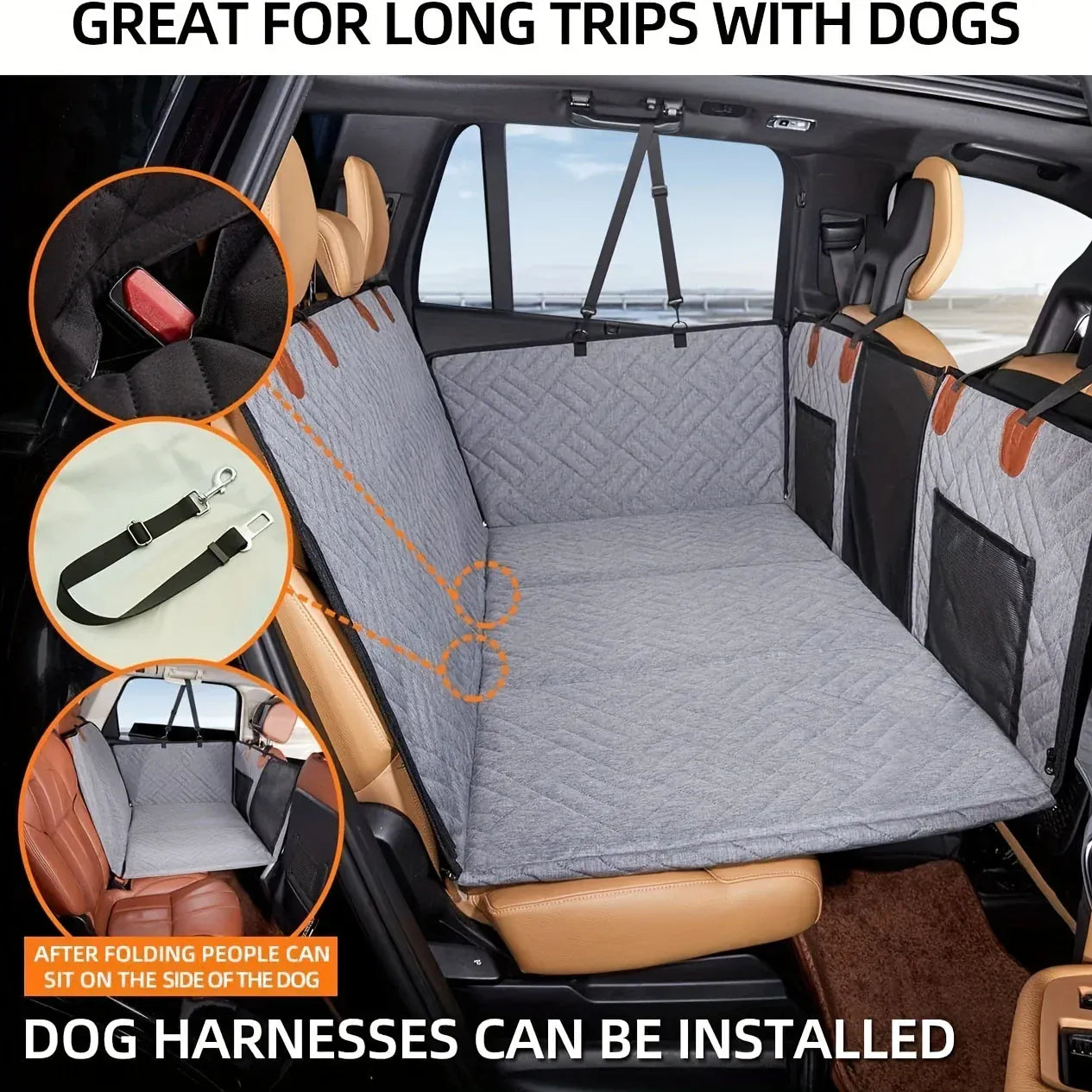 TechnuPet Car Accessories for Dogs Waterproof Dog Car Seat Cover