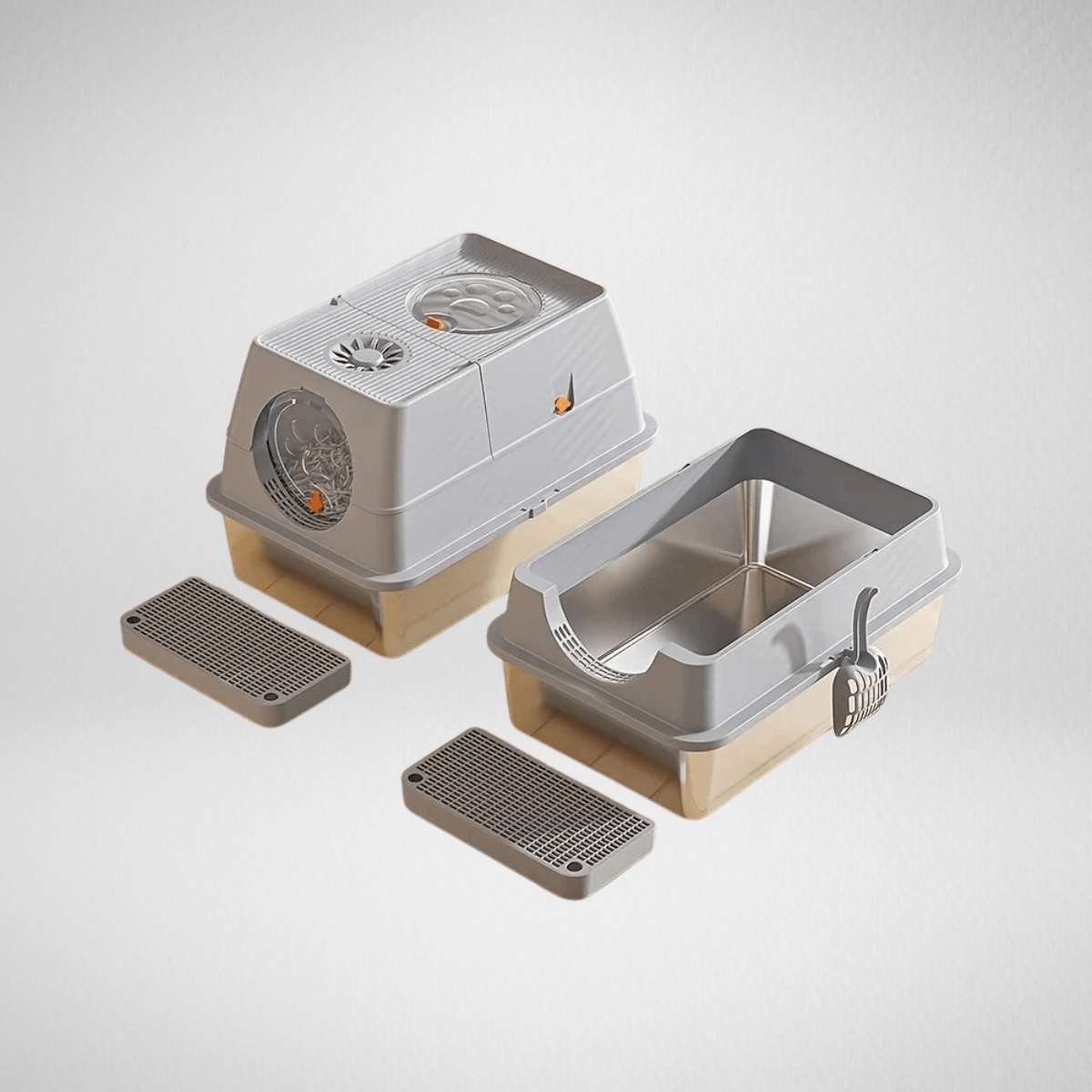 TechnuPet Smart Cat Litter XL / Dark Grey / Main XL Stainless-Steel Cat Litter Box
