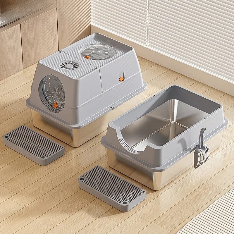 TechnuPet Smart Cat Litter XL Stainless-Steel Cat Litter Box